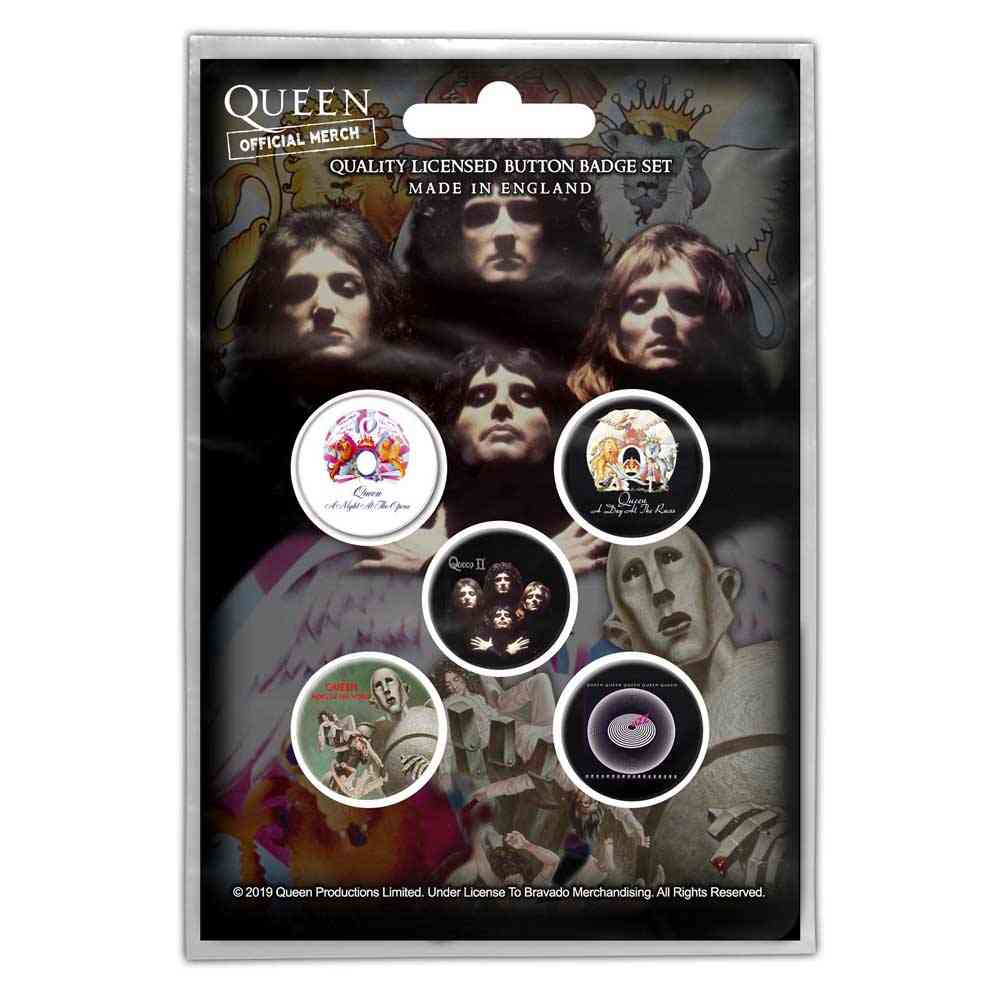 Queen - Early Albums Button pin - 5er Set - Mehrfarben